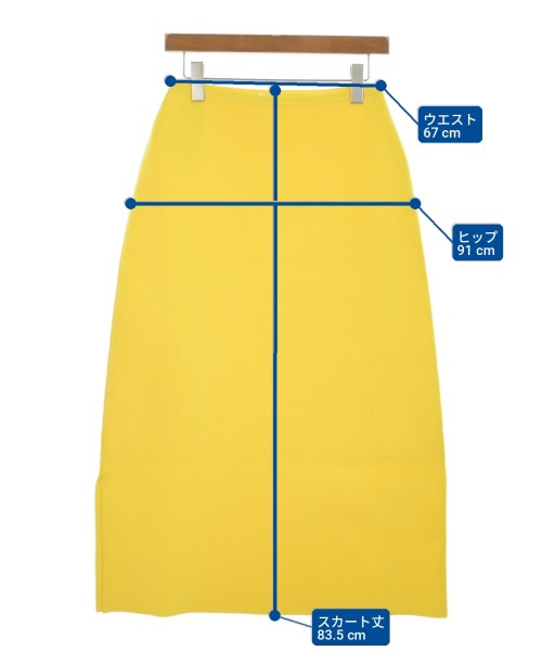 JIL SANDER（ジルサンダー）ひざ丈スカート 黄 サイズ:36(XS位) レディース/2200709518020