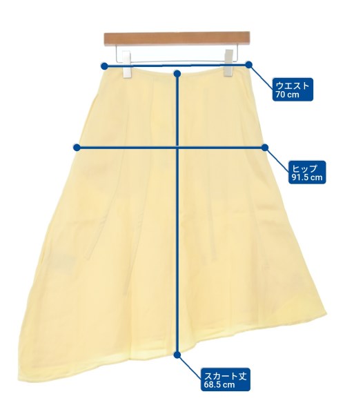 JIL SANDER（ジルサンダー）ひざ丈スカート 黄 サイズ:34(XXS位) レディース/2200663248049