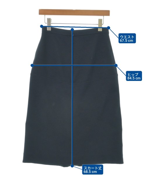 JIL SANDER（ジルサンダー）ひざ丈スカート 紺 サイズ:34(XXS位) レディース/2200729944014