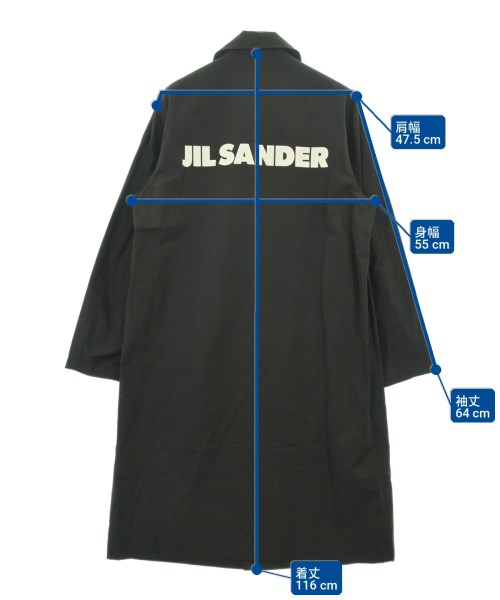 JIL SANDER（ジルサンダー）ステンカラーコート 黒 サイズ:44(S位) メンズ/2200720366143