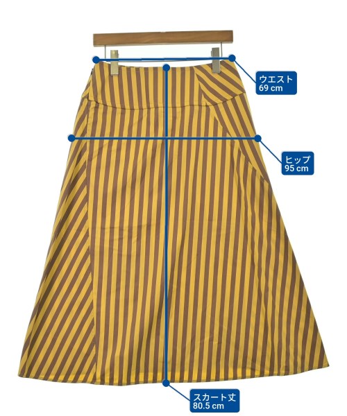 JIL SANDER（ジルサンダー）ロング・マキシ丈スカート 黄 サイズ:38(S位) レディース/2200683413021