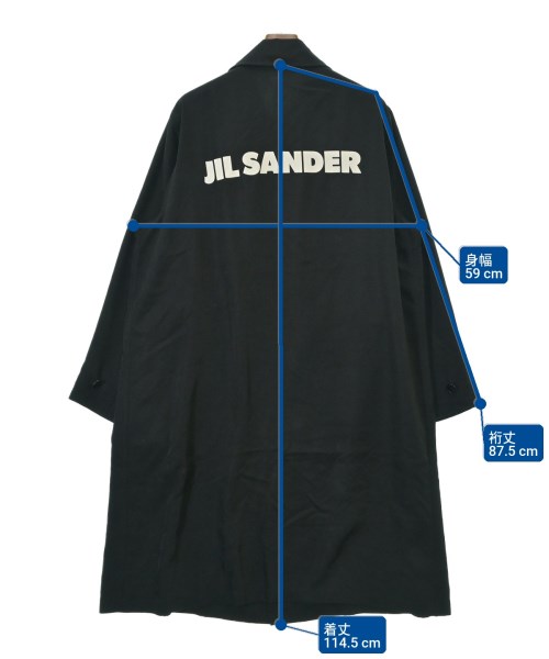 JIL SANDER（ジルサンダー）ステンカラーコート 黒 サイズ:44(S位) メンズ/2200681968127