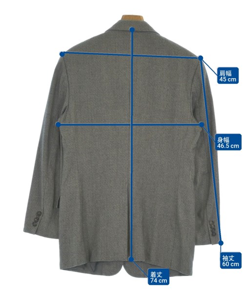 JIL SANDER（ジルサンダー）テーラードジャケット グレー サイズ:50(XL位) メンズ/2200687900022