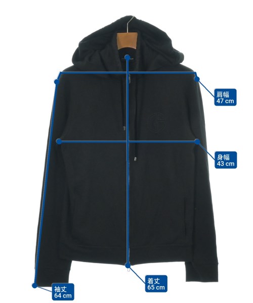 GIORGIO ARMANI（ジョルジオアルマーニ）パーカー 黒 サイズ:48(L位) メンズ/2200642867018