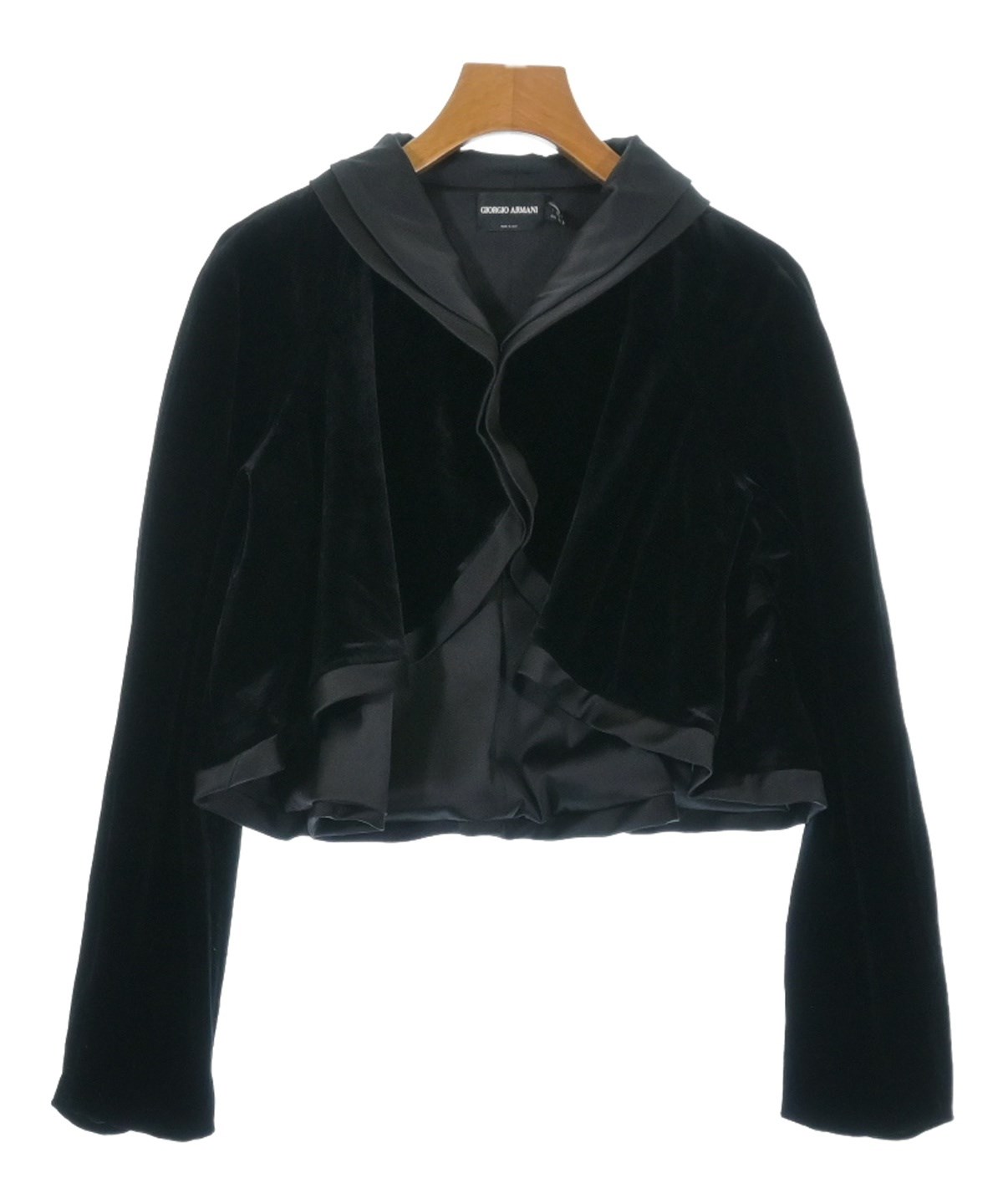 ジョルジオアルマーニ黒の夏用ジャケット美品 GIORGIO ARMANI（ジョルジオアルマーニ）ジャケット 黒 サイズ:44(L位