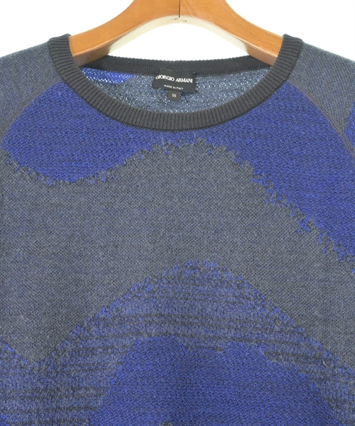 GIORGIO ARMANI（ジョルジオアルマーニ）ニット・セーター 青 サイズ:56(XXL位) メンズ/2200613457071