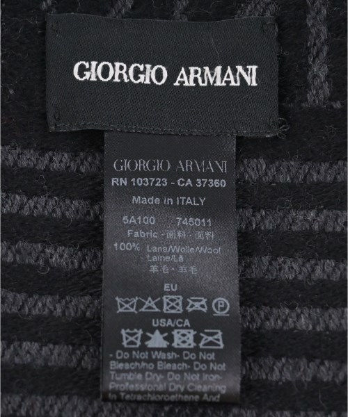 GIORGIO ARMANI（ジョルジオアルマーニ）マフラー 黒 サイズ:- メンズ/2200708257227