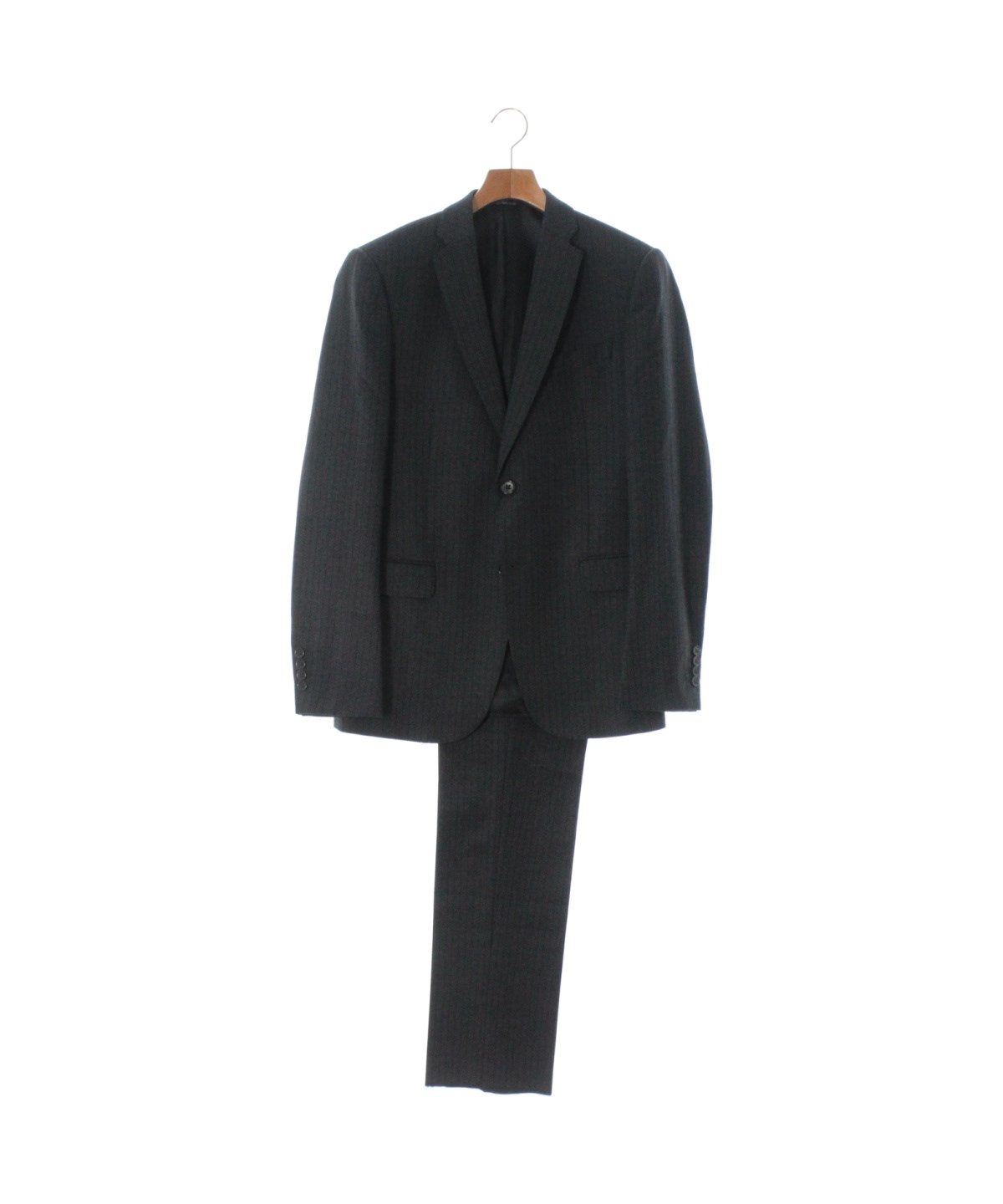 エンポリオアルマーニ　スーツセット　ストライプ柄　グレー　46（M）　2B 良品 エンポリオアルマーニ スーツセット ストライプ柄 グレー 46（M