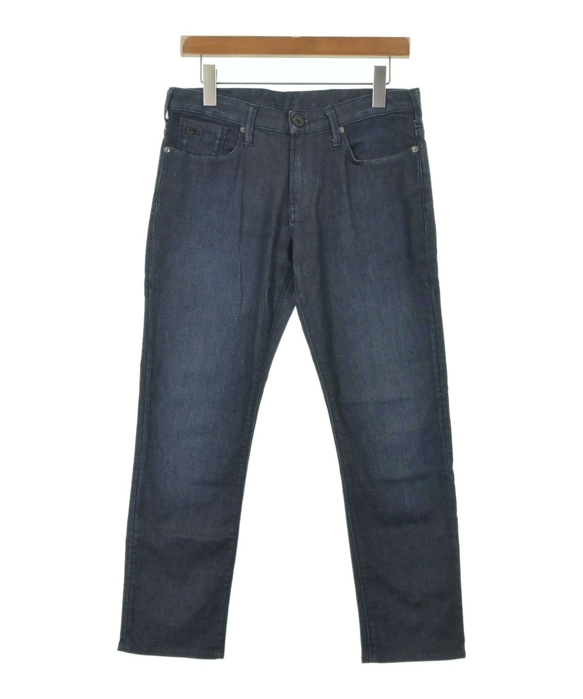 未使用 エンポリオアルマーニ ストレッチ デニム チノ パンツ 29 ロゴ 紺 EMPORIO ARMANI（エンポリオアルマーニ）デニムパンツ 紺 サイズ:29(S