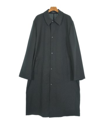 【美品】 EMPORIO ARMANI メンズコート　XXL ブラックｘグレー EMPORIO ARMANI（エンポリオアルマーニ）ステンカラーコート 黒 サイズ