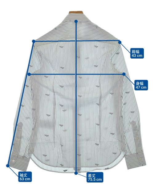 EMPORIO ARMANI（エンポリオアルマーニ）カジュアルシャツ 白 サイズ:XS メンズ/2200640140175