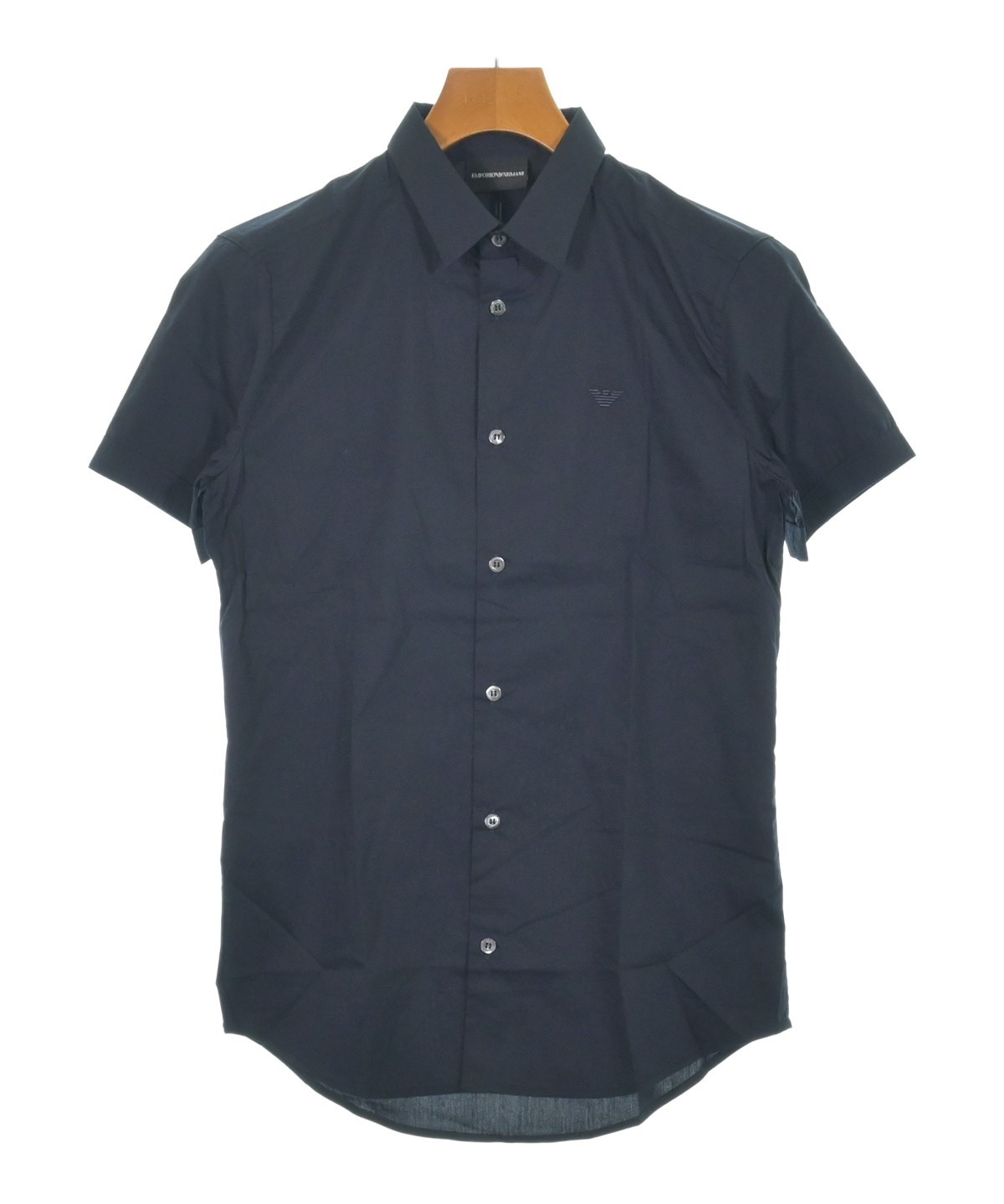【未使用品 】エンポリオアルマーニ シャツ ブラウス シアー シルク 40 紺 EMPORIO ARMANI（エンポリオアルマーニ）カジュアルシャツ 紺 サイズ