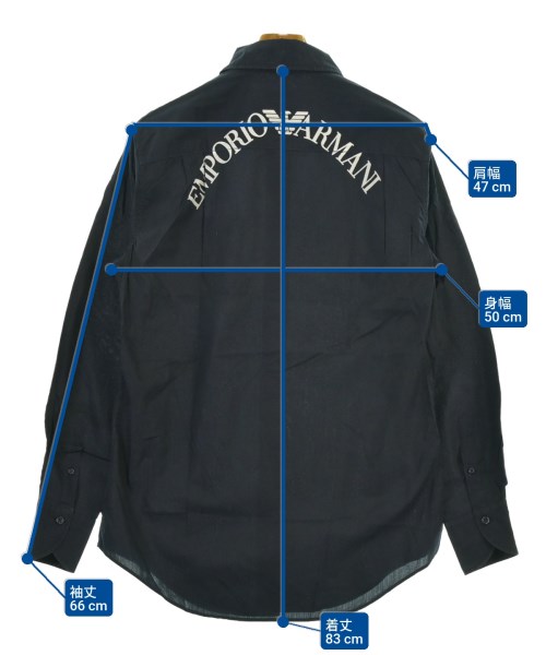EMPORIO ARMANI（エンポリオアルマーニ）カジュアルシャツ 紺 サイズ:S メンズ/2200653747279