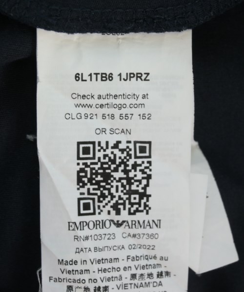 EMPORIO ARMANI（エンポリオアルマーニ）Tシャツ・カットソー 紺 サイズ:L メンズ/2200727510044