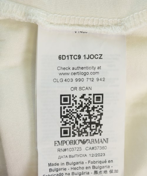 EMPORIO ARMANI（エンポリオアルマーニ）Tシャツ・カットソー 白 サイズ:L メンズ/2200727510075