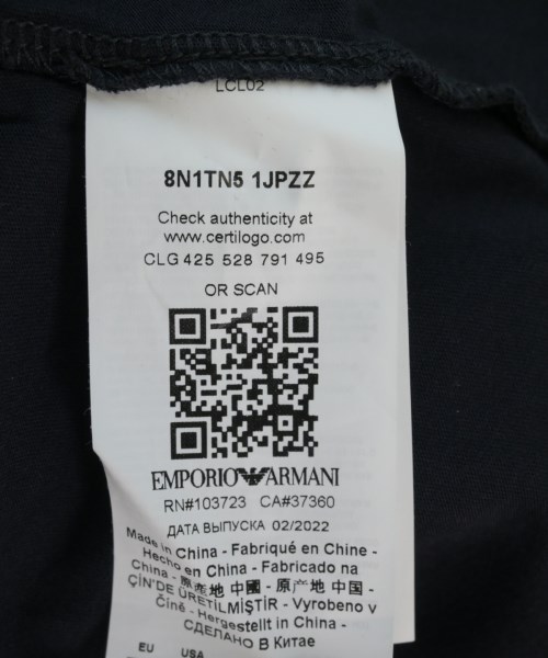 EMPORIO ARMANI（エンポリオアルマーニ）Tシャツ・カットソー 黒 サイズ:L メンズ/2200727510099