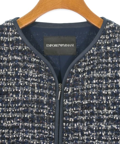 EMPORIO ARMANI（エンポリオアルマーニ）ノーカラージャケット 紺 サイズ:40(M位) レディース/2200683358025