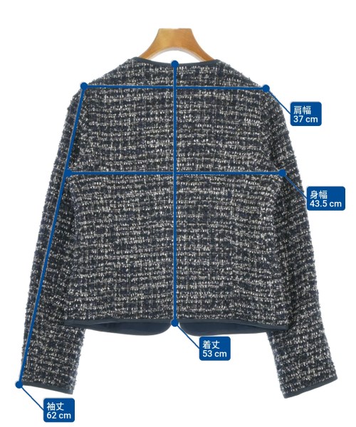 EMPORIO ARMANI（エンポリオアルマーニ）ノーカラージャケット 紺 サイズ:40(M位) レディース/2200683358025