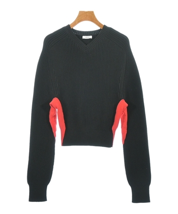 【極美品✨】サルヴァトーレフェラガモ ポンチョ ニット レザー ボルドーカラー Salvatore Ferragamo（サルバトーレフェラガモ）ニット・セーター 黒