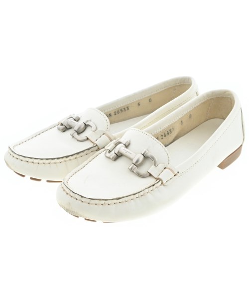 Salvatore Ferragamo(サルバトーレフェラガモ)モカシン/デッキシューズ 白 サイズ:5(22.5cm位)/2200662332039