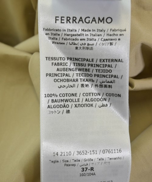 Salvatore Ferragamo（サルバトーレフェラガモ）カジュアルシャツ ベージュ サイズ:37(XS位) メンズ/2200712108065