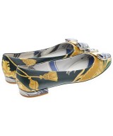 Salvatore Ferragamo（サルバトーレフェラガモ）パンプス 緑 サイズ:6 1/2(24cm位) レディース/2200710293022