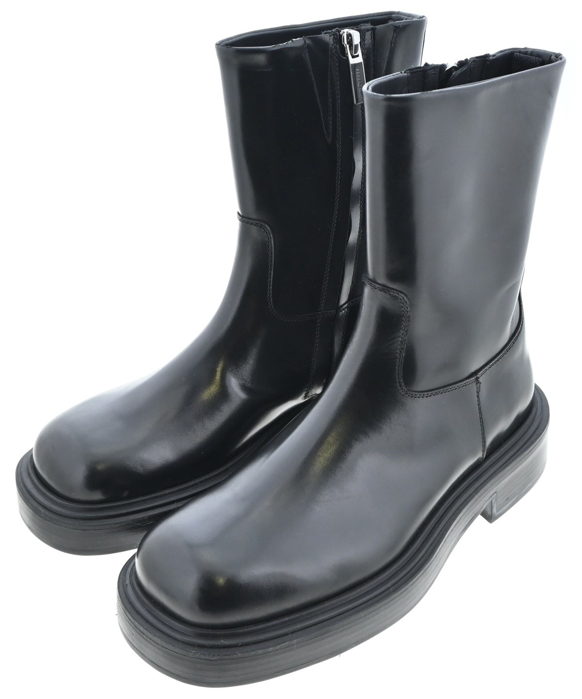Salvatore Ferragamo レザーブーツ 7D Salvatore Ferragamo（サルバトーレフェラガモ）ブーツ 黒 サイズ:7
