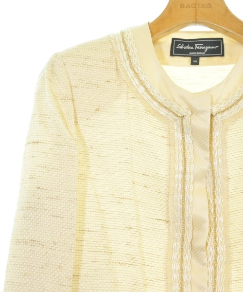 Salvatore Ferragamo（サルバトーレフェラガモ）ノーカラージャケット ベージュ サイズ:40(M位) レディース/2200665391170