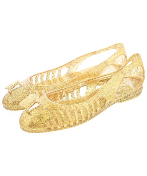 Salvatore Ferragamo(サルバトーレフェラガモ)バレエシューズ/オペラシューズ ゴールド サイズ:7(24.5cm位)/2200670668014