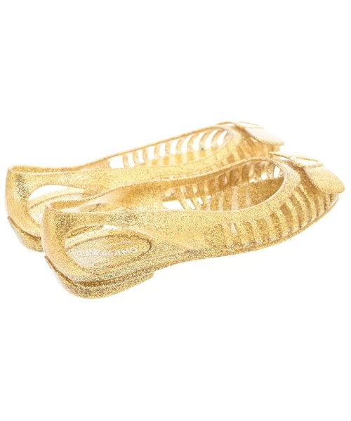 Salvatore Ferragamo（サルバトーレフェラガモ）バレエシューズ/オペラシューズ ゴールド サイズ:7(24.5cm位) レディース/2200670668014