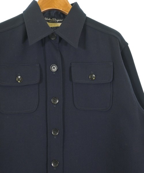 Salvatore Ferragamo（サルバトーレフェラガモ）カジュアルシャツ 紺 サイズ:40(M位) レディース/2200731290017