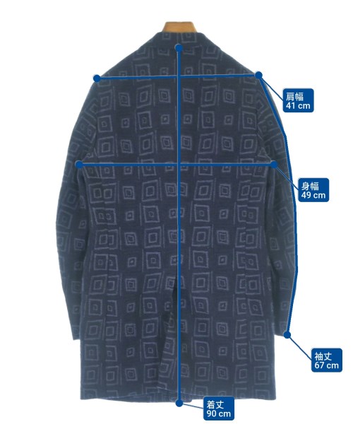 ISAIA（イサイア）チェスターコート 紺 サイズ:48(L位) メンズ/2200623350010