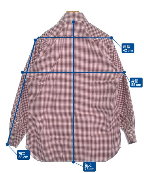 LUIGI BORRELLI（ルイジボレッリ）カジュアルシャツ 赤 サイズ:39(M位) メンズ/2200635038135