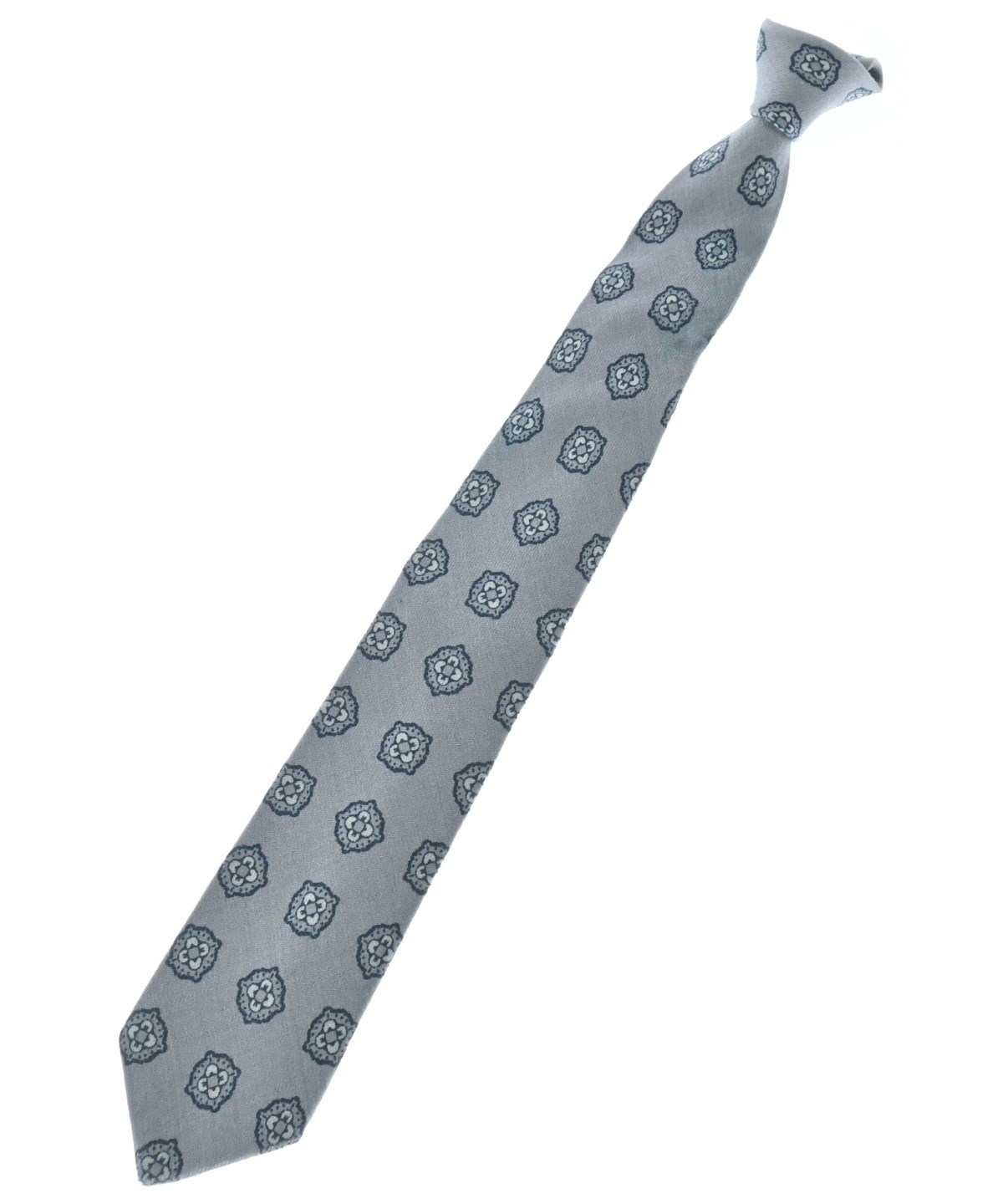 【シゲ121】ネクタイ　フランコバッシ　ルイジボレッリ　ラルディーニ LUIGI BORRELLI（ルイジボレッリ）ネクタイ グレー サイズ:- メンズ