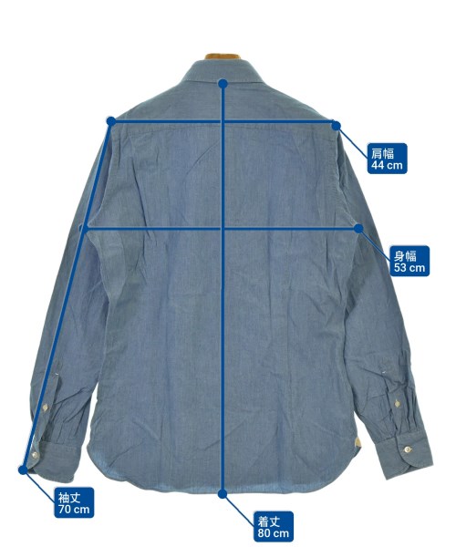 LUIGI BORRELLI（ルイジボレッリ）カジュアルシャツ 青 サイズ:M メンズ/2200648279235