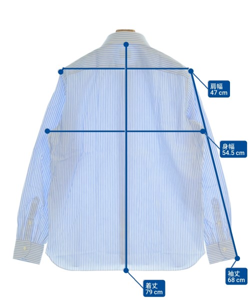 LUIGI BORRELLI（ルイジボレッリ）カジュアルシャツ 青 サイズ:17(XXL位) メンズ/2200663393022