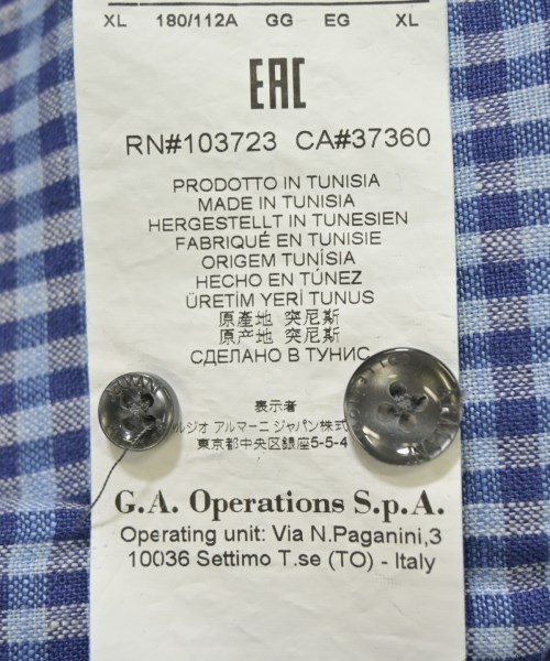 ARMANI COLLEZIONI（アルマーニコレツィオーニ）カジュアルシャツ 青 サイズ:XL メンズ/2200643622043