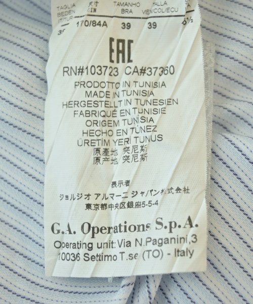 ARMANI COLLEZIONI（アルマーニコレツィオーニ）ドレスシャツ 青 サイズ:39(M位) メンズ/2200689636127