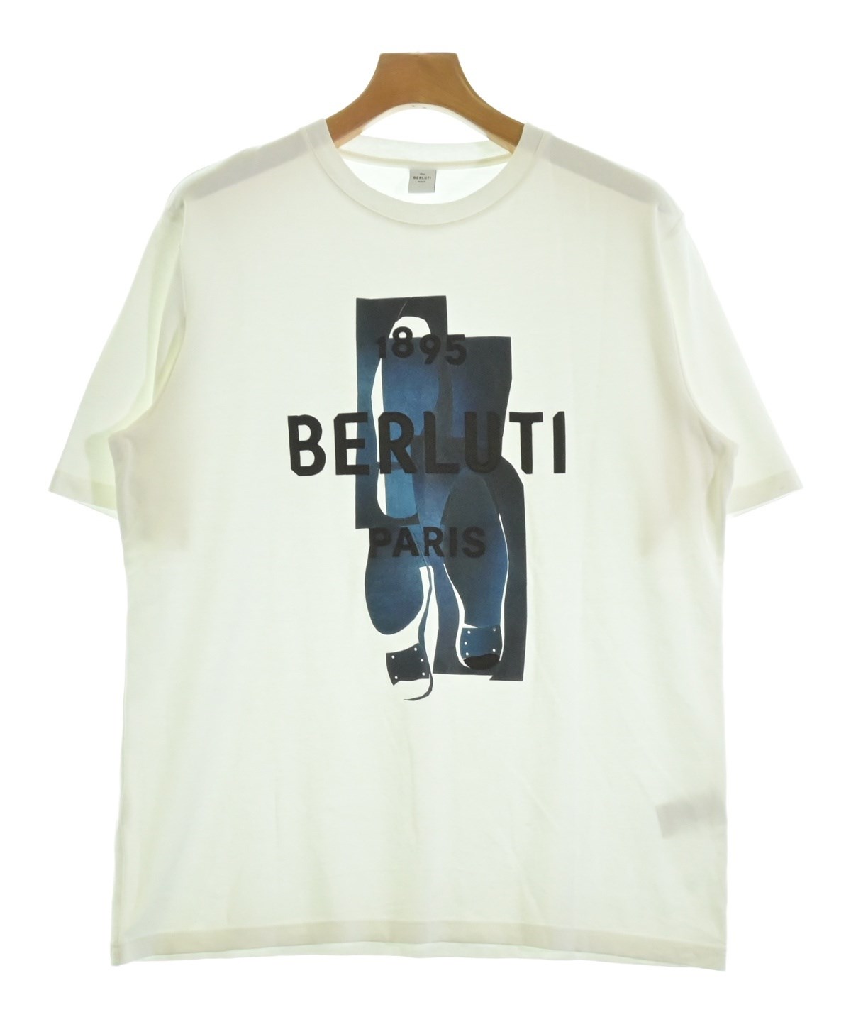 美品　約9.2万円　Berluti ベルルッティ コットン ロゴ刺繍 Tシャツ Berluti（ベルルッティ）Tシャツ・カットソー 白 サイズ:L メンズ