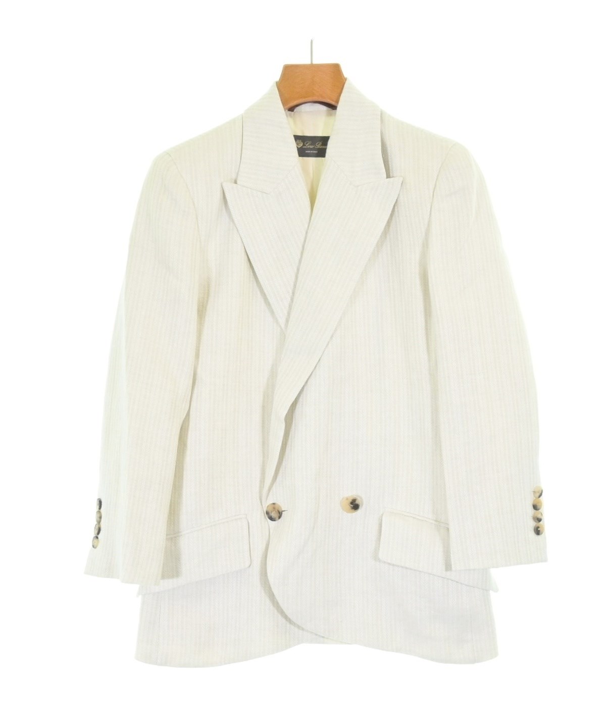 ロロピアーナ　シルク100%　シャツジャケット　大きいサイズ　レディース44 Loro Piana（ロロピアーナ）ジャケット 白 サイズ:36(XS位) レディース