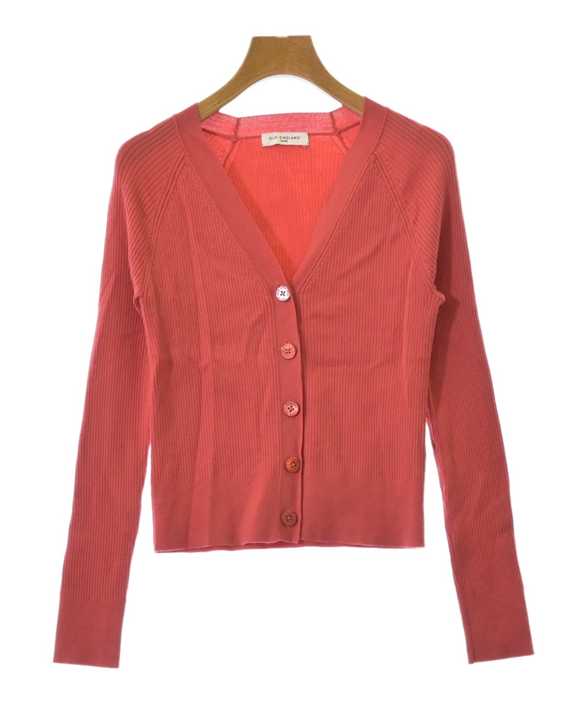 OLD England 赤色の長袖カーディガン OLD ENGLAND（オールドイングランド）カーディガン 赤 サイズ:36(XS位