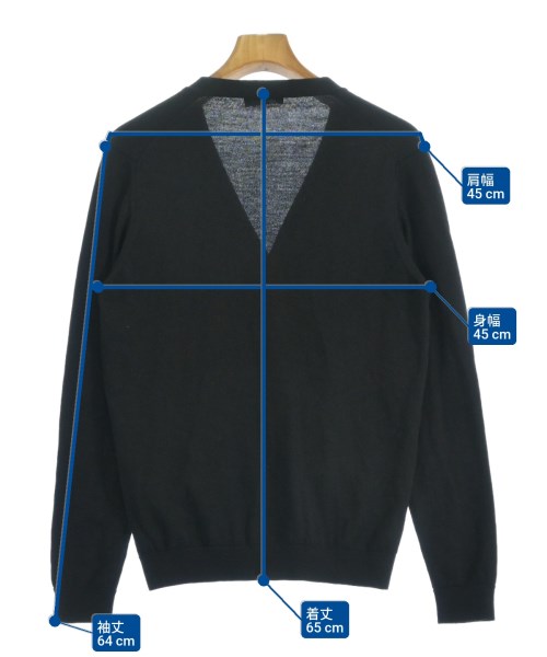 美品 ロベルトコリーナ レザー襟リブトップス カーディガン 黒 M*ZC553 ROBERTO COLLINA（ロベルトコリーナ）カーディガン 黒 サイズ:-(M位