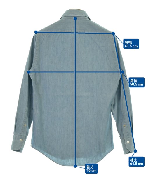 finamore（フィナモレ）カジュアルシャツ 青 サイズ:37(XS位) メンズ/2200636285057