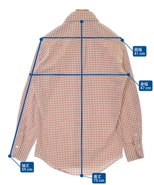 finamore（フィナモレ）カジュアルシャツ 赤 サイズ:14(XS位) メンズ/2200658368066