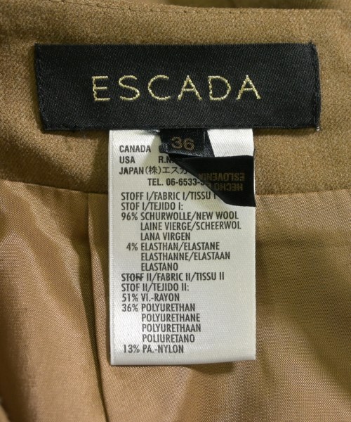 ESCADA（エスカーダ）ひざ丈スカート 茶 サイズ:36(XS位) レディース/2200618962013