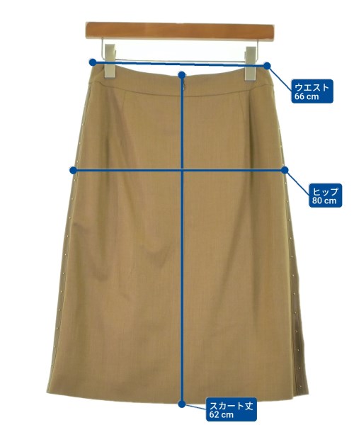 ESCADA（エスカーダ）ひざ丈スカート 茶 サイズ:36(XS位) レディース/2200618962013