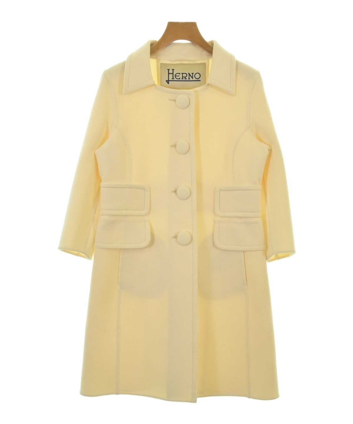 Herno イエロー トレンチコート HERNO（ヘルノ）ステンカラーコート 白 サイズ:42(M位) レディース