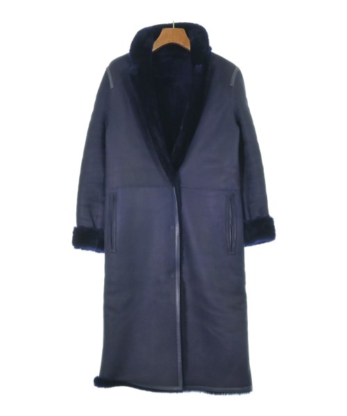 YVES SALOMON(イヴサロモン)ムートンコート 紺 サイズ:32(XXS位)/2200643322011
