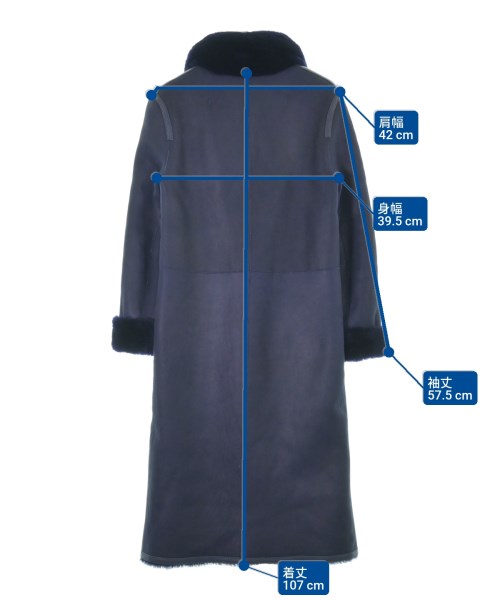 YVES SALOMON（イヴサロモン）ムートンコート 紺 サイズ:32(XXS位) レディース/2200643322011