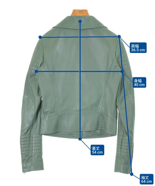 YVES SALOMON（イヴサロモン）ライダース 緑 サイズ:34(XXS位) レディース/2200630938010